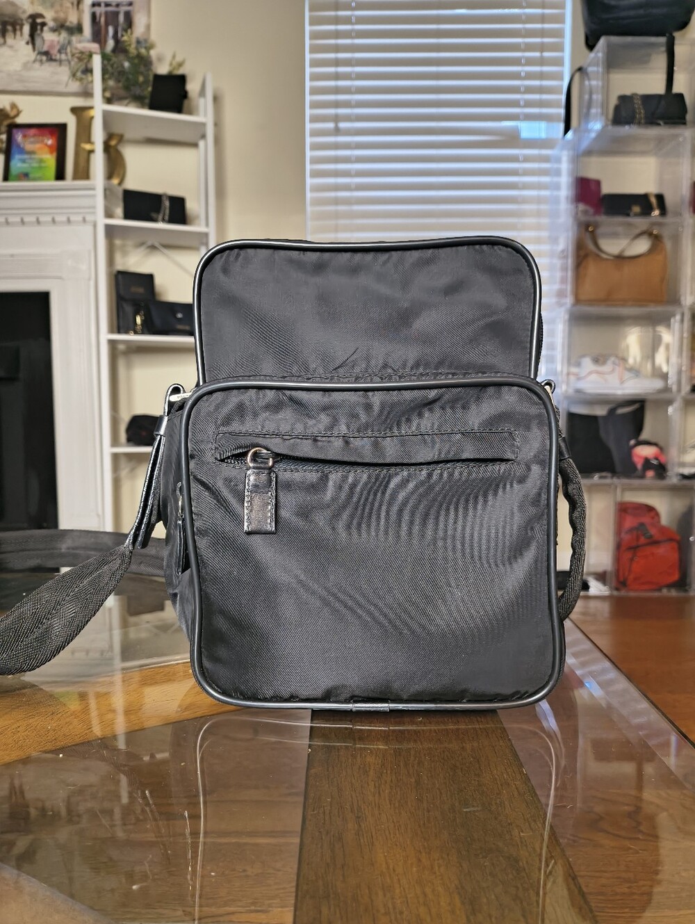 Prada Black Nylon Large Crossbody Messenger Bag Unisex Travel Shoulder Bag